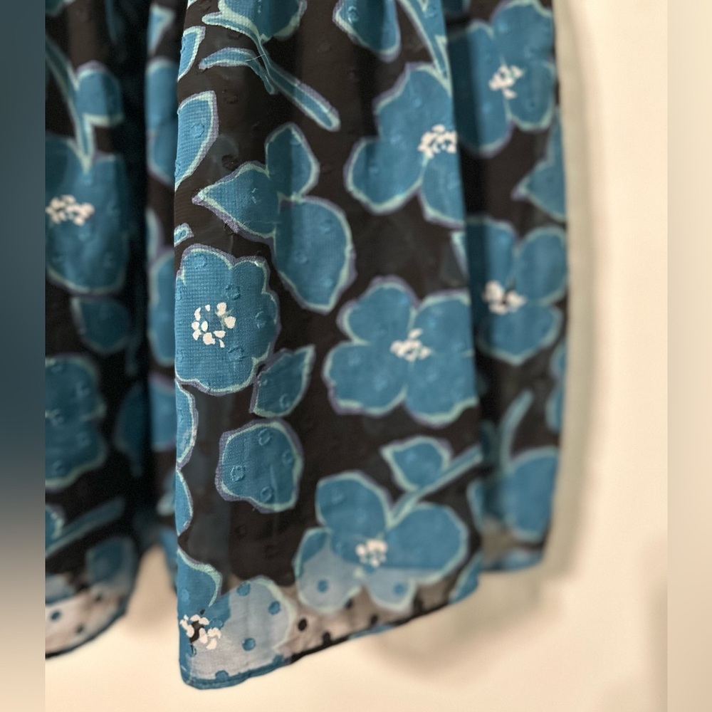 Kate Spade New York Whimsical Blue Floral Blair Midi Dress Womens Xtra Small - Picture 4 of 9